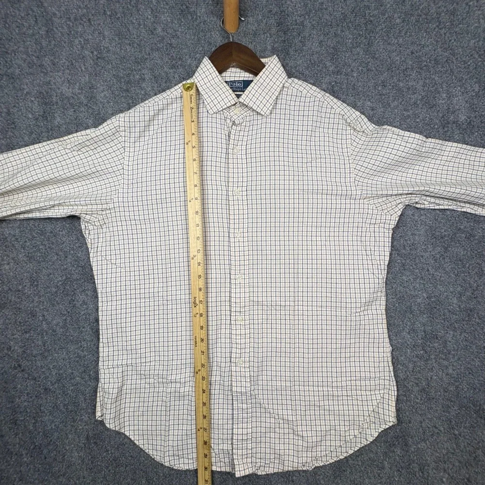 Polo Ralph Lauren Shirt Mens 16.5 34/35 White Check Regent Classic Fit Cotton